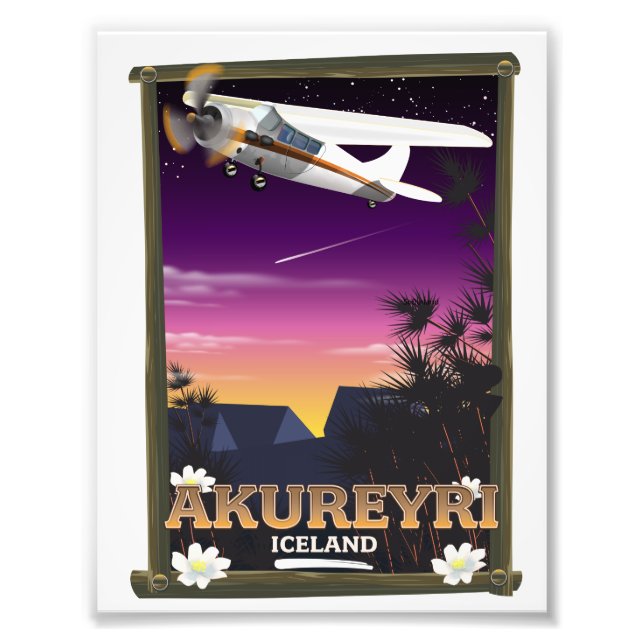 Akureyri Iceland travel poster (Front)