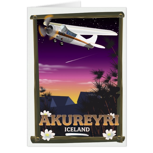Akureyri Iceland travel poster (Front)