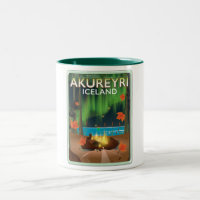 Akureyri Iceland travel poster