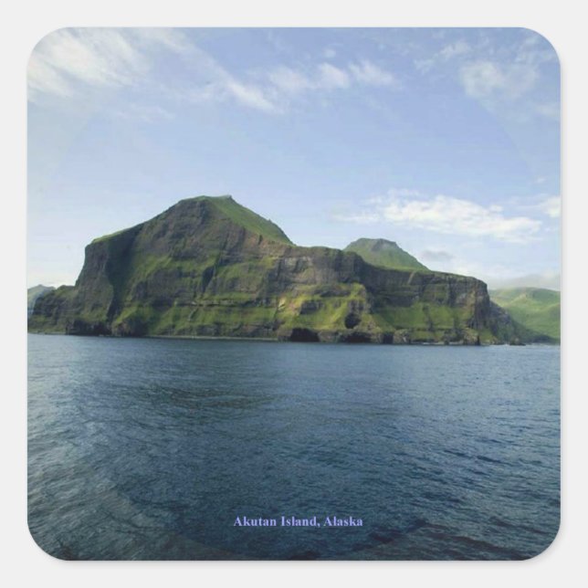 Akutan Island Square Sticker (Front)
