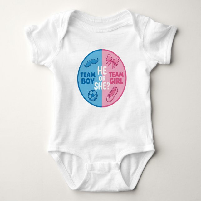 Akvarell Blommig Baby Gender Reveal Pojke eller Fl Bodysuit (Front)