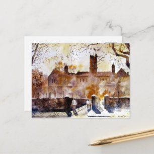 Akwarelka watercolor holiday postcard