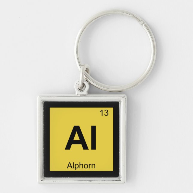 Al - Alphorn Music Chemistry Periodic Table Symbol Key Ring (Front)