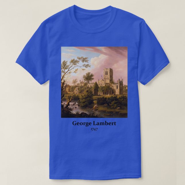 al Art Relaxing Landscape Painting Kirkstall Abbey T-Shirt (Design Front)