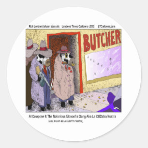 Al Cowpone & The Moofia Gang Funny Cows Classic Round Sticker