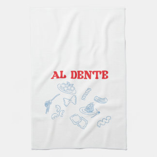 Al Dente Red and Blue Tea Towel