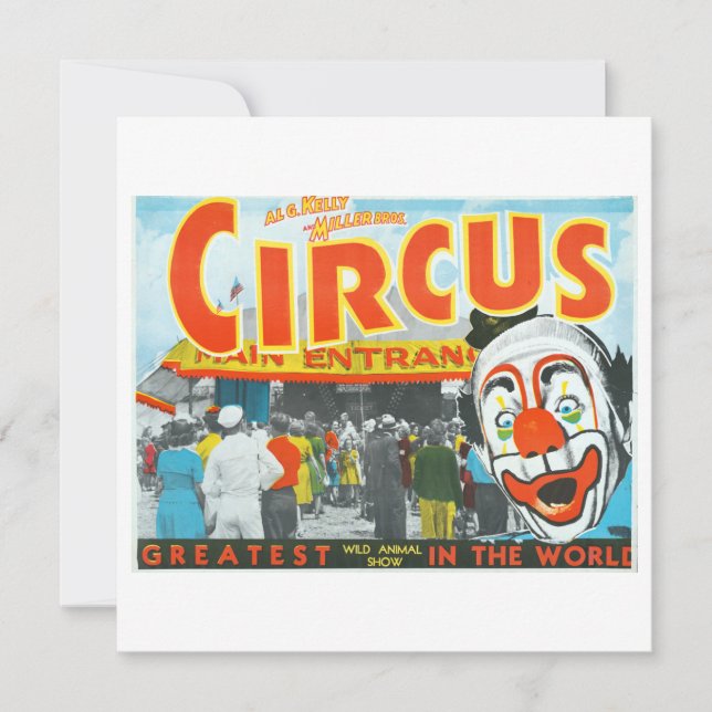 Al G. Kelly and Miller Bros. Circus greatest world Save The Date (Front)