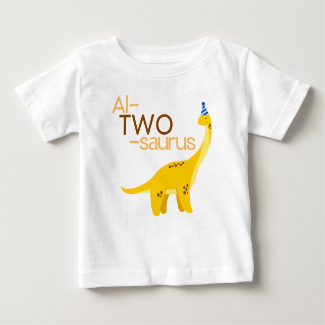 Al-TWO-saurus Second Birthday Dinosaur Shirt (Front)