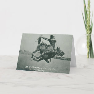 Al Wilkenson riding Torpedo. Card