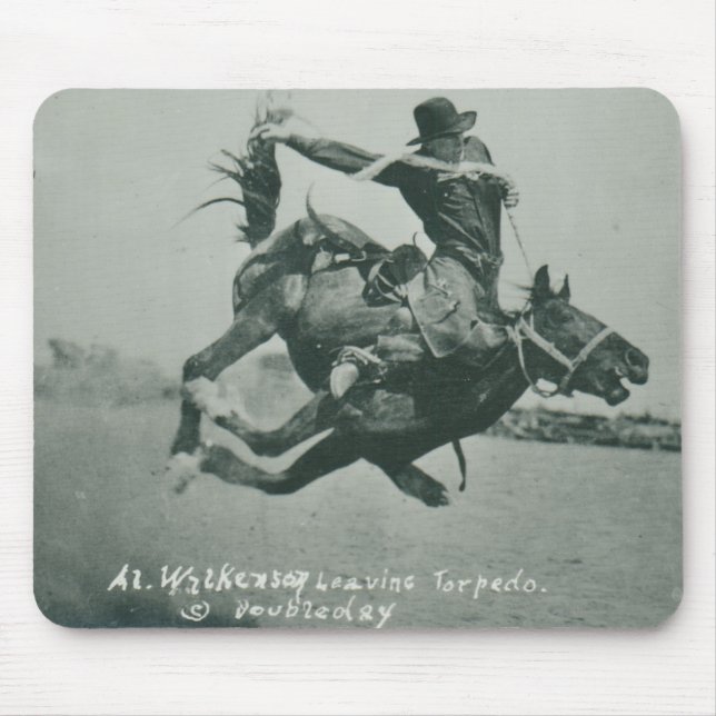 Al Wilkenson riding Torpedo. Mouse Pad (Front)