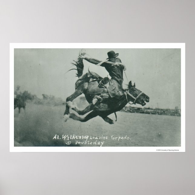 Al Wilkenson riding Torpedo. Poster (Front)