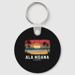 Ala Moana Beach Hawaii Surfboard Beach Key Ring