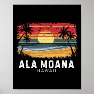 Ala Moana Beach Hawaii Surfboard Beach Poster