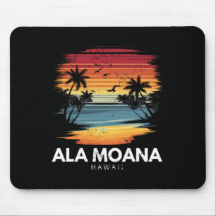 Ala Moana Beach Hawaii Surfboard Surfing Vintage  Mouse Pad