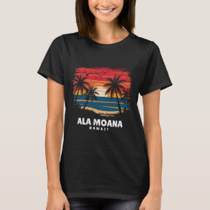 Ala Moana Beach Hawaii Surfboarder Palm Tree Souve T-Shirt