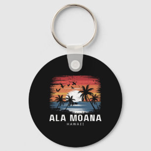 Ala Moana Beach Hawaii Surfing Surfer Key Ring