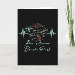 Ala Moana Beach Park Hawaii Heartbeat Surfboarder  Card