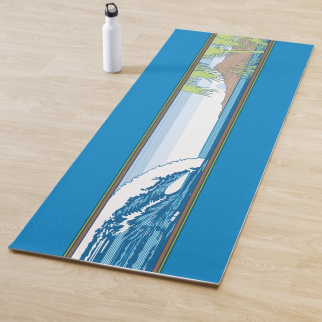 Ala Moana Diamond Head Hawaiian Sunset - Blue Yoga Mat (In Situ)