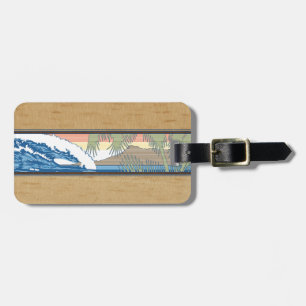 Ala Moana Diamond Head Hawaiian Surf Sign Luggage Tag