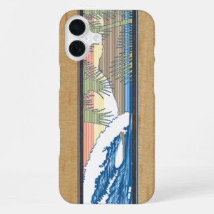 Ala Moana Hawaiian Faux Koa Wood Surf Sign Case-Ma iPhone 16 Plus Case