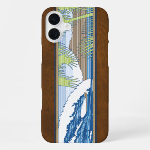 Ala Moana Hawaiian Faux Koa Wood Surf Sign Case-Ma iPhone 16 Plus Case