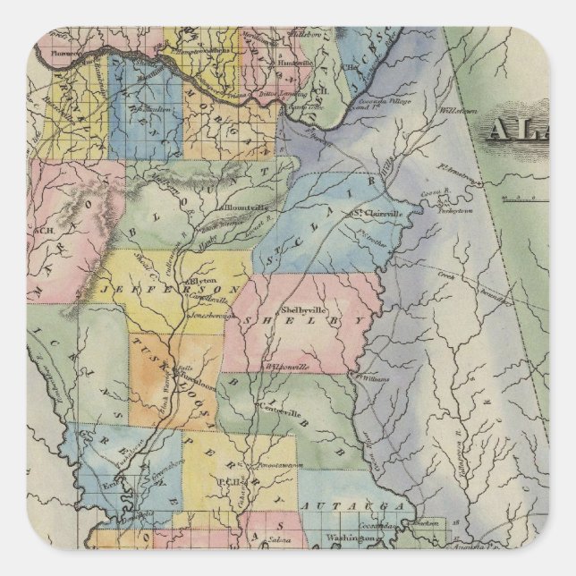 Alabama 2 square sticker (Front)