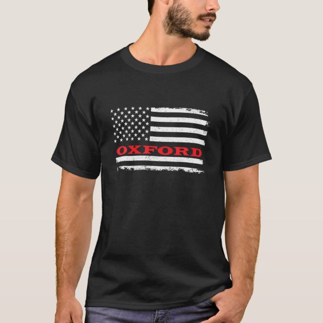 Alabama American Flag Oxford USA Patriotic Souveni T-Shirt (Front)