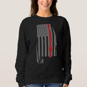 Alabama American Flag State Map Pride Patriotic 4t Sweatshirt