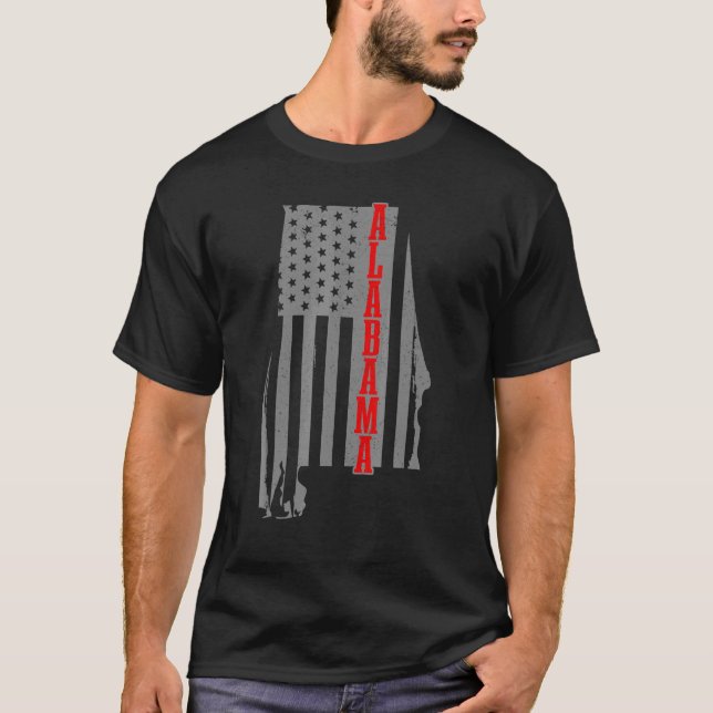 Alabama American Flag State Map Pride Patriotic 4t T-Shirt (Front)