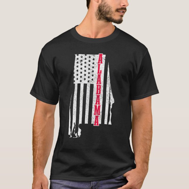 Alabama American Flag State Map Pride Patriotic 4t T-Shirt (Front)