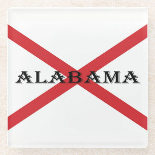 Alabama and Flag coastercn Glass Coaster