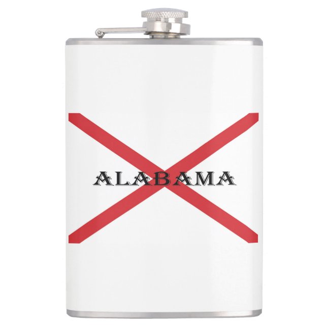 Alabama and Flag flacnt Hip Flask (Front)