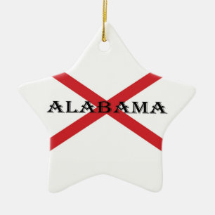 Alabama and Flag orncn Ceramic Ornament