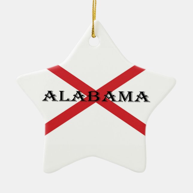 Alabama and Flag orncnt Ceramic Ornament (Front)