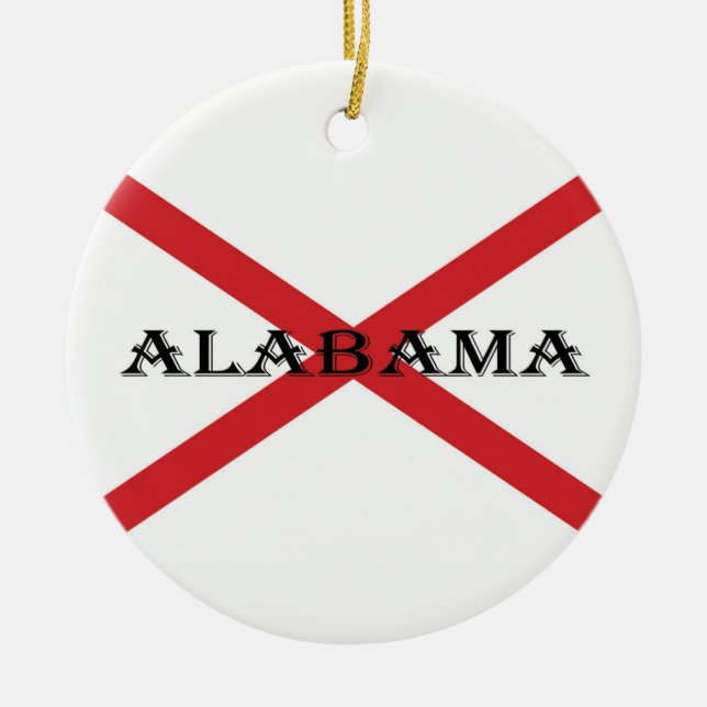 Alabama and Flag orncnt Ceramic Ornament (Front)
