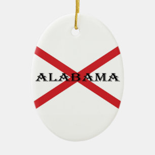 Alabama and Flag ornt Ceramic Ornament