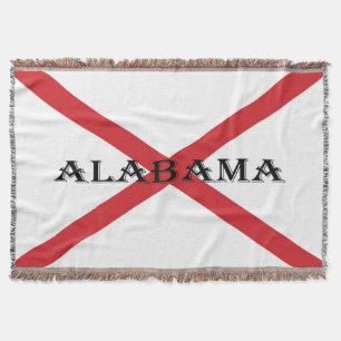 Alabama and Flag tbcn Throw Blanket