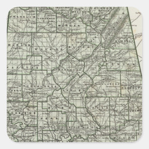 Alabama Atlas Map Square Sticker