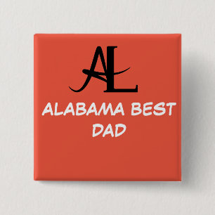 ALABAMA BEST DAD 15 CM SQUARE BADGE