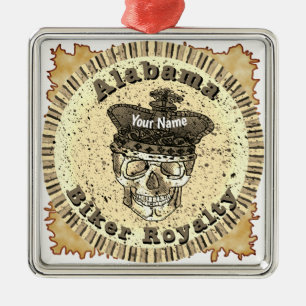 Alabama Biker  Metal Ornament