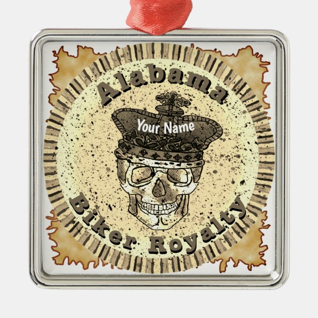 Alabama Biker  Metal Ornament (Front)
