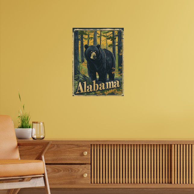 Alabama Black Bear Poster (Living Room 2)
