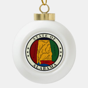 Alabama Ceramic Ball Christmas Ornament