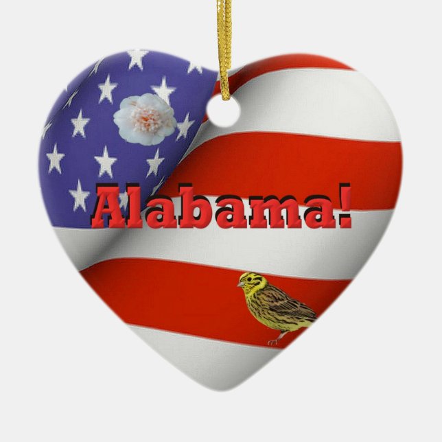 Alabama Ceramic Tree Decoration (Front)