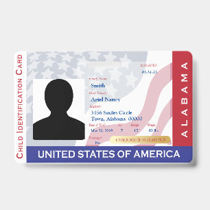 ALABAMA - Child ID Card Badge