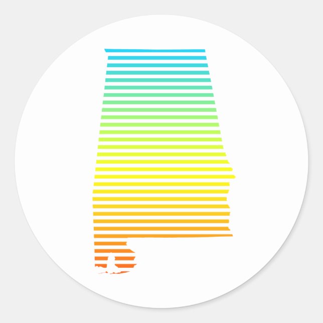 alabama chill fade classic round sticker (Front)