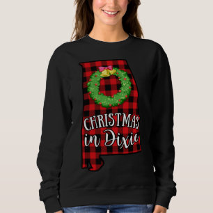 Alabama Christmas in Dixie Buffalo Red Plaid South Sweatshirt