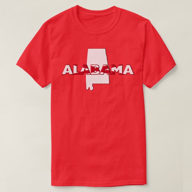 Alabama Coloured State Letters TShirt (Design Front)