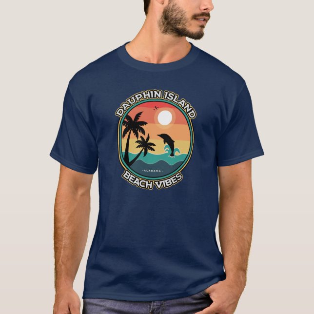 Alabama Dauphin Island Beach Summer Vibes Triblend T-Shirt (Front)