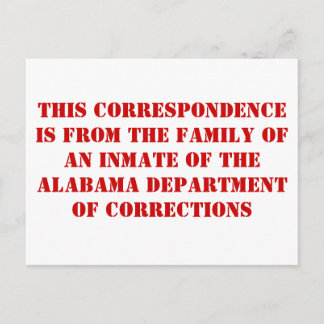 Alabama family DoC Postcard